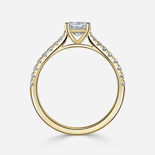 Florian Yellow Gold Pave Engagement Ring
