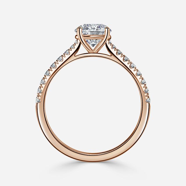Florian Rose Gold Pave Engagement Ring