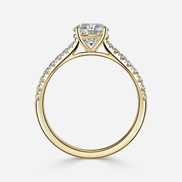 Florian Yellow Gold Pave Engagement Ring