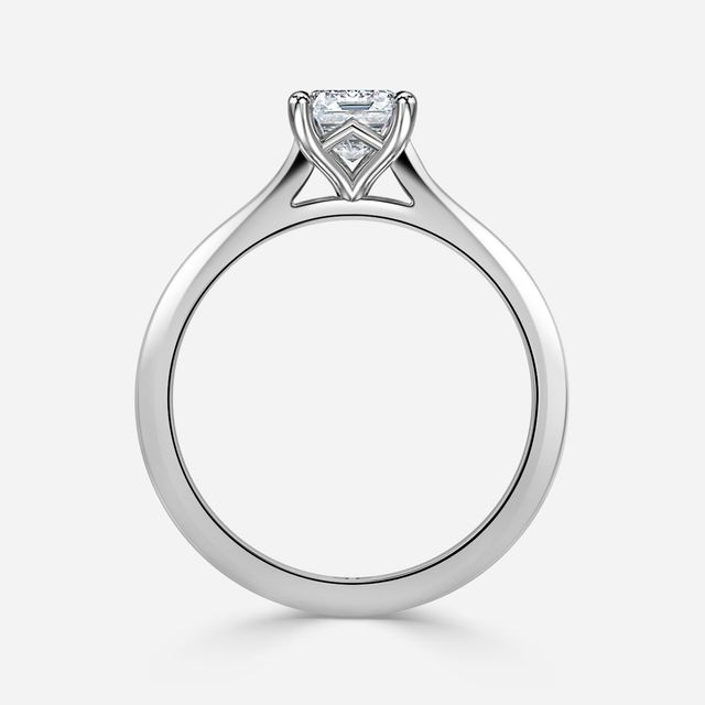 Tulip Platinum Solitaire Engagement Ring
