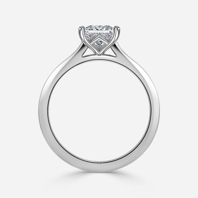 Tulip Platinum Solitaire Engagement Ring