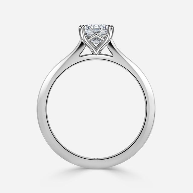 Tulip Platinum Solitaire Engagement Ring