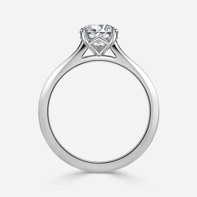 Tulip Platinum Solitaire Engagement Ring
