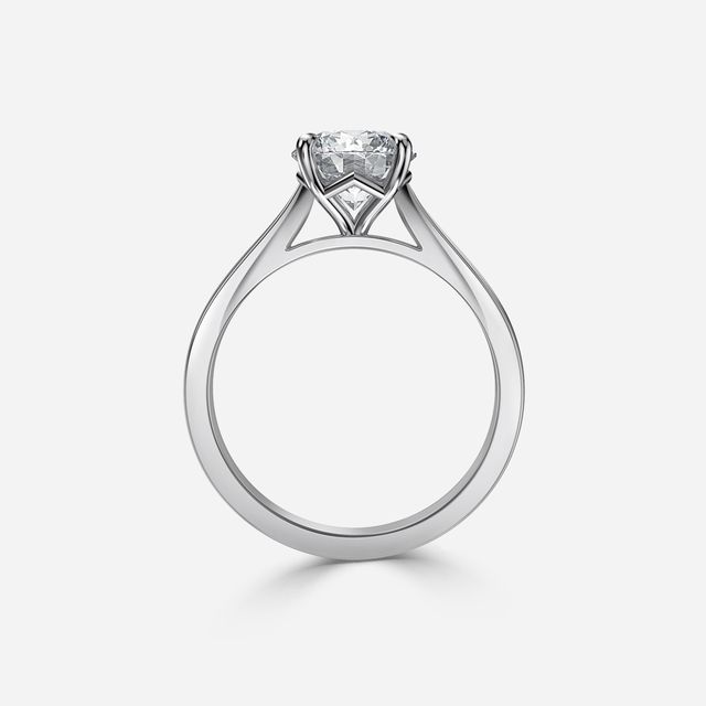 Tulip Platinum Solitaire Engagement Ring