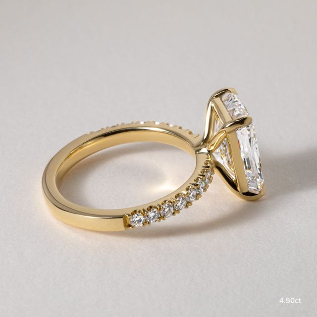 Jessica Yellow Gold Pave Engagement Ring