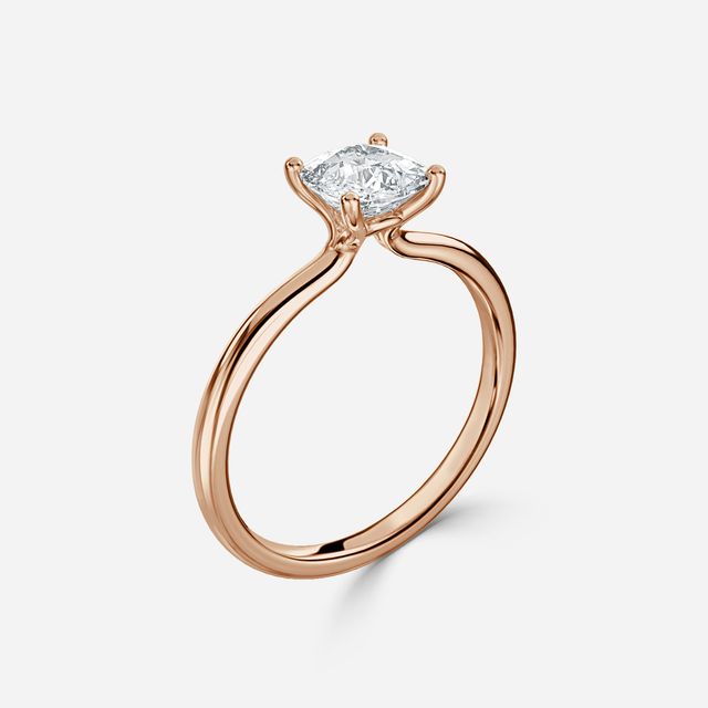 Athena Dainty Rose Gold Solitaire Engagement Ring