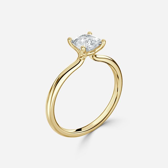 Athena Dainty Yellow Gold Solitaire Engagement Ring