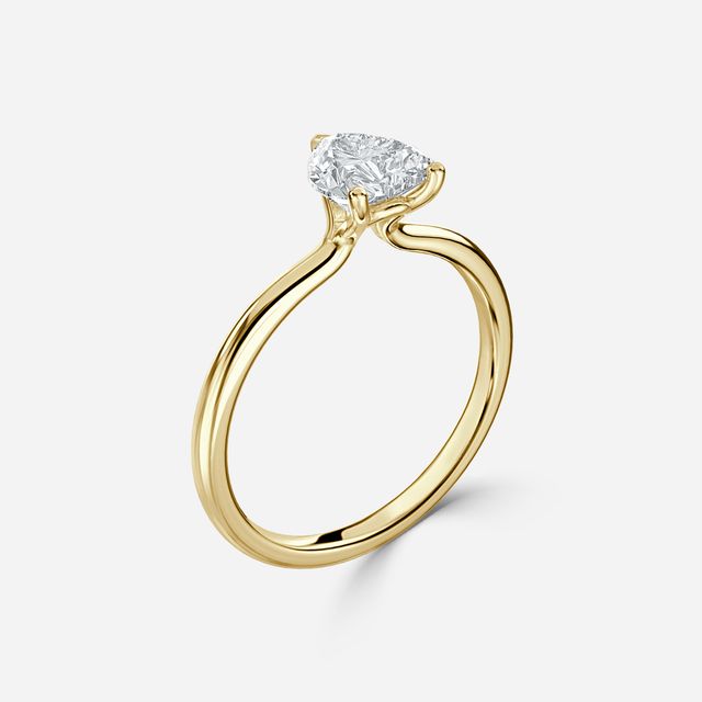 Athena Dainty Yellow Gold Solitaire Engagement Ring