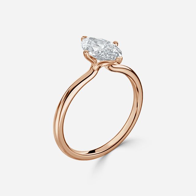 Athena Dainty Rose Gold Solitaire Engagement Ring