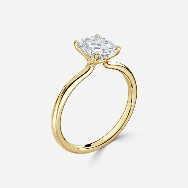 Athena Dainty Yellow Gold Solitaire Engagement Ring