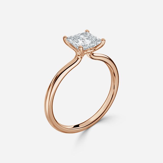 Athena Dainty Rose Gold Solitaire Engagement Ring
