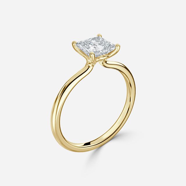 Athena Dainty Yellow Gold Solitaire Engagement Ring