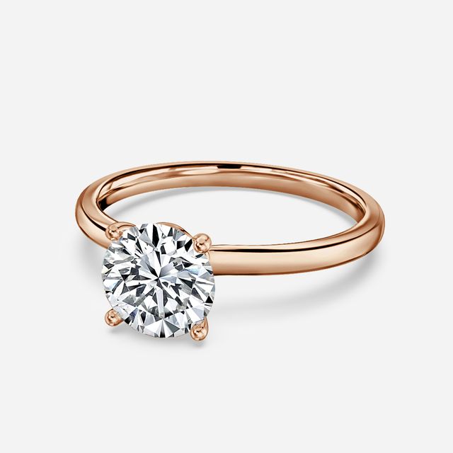 Athena Dainty Rose Gold Solitaire Engagement Ring