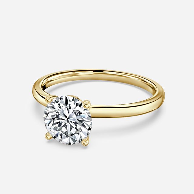 Athena Dainty Yellow Gold Solitaire Engagement Ring