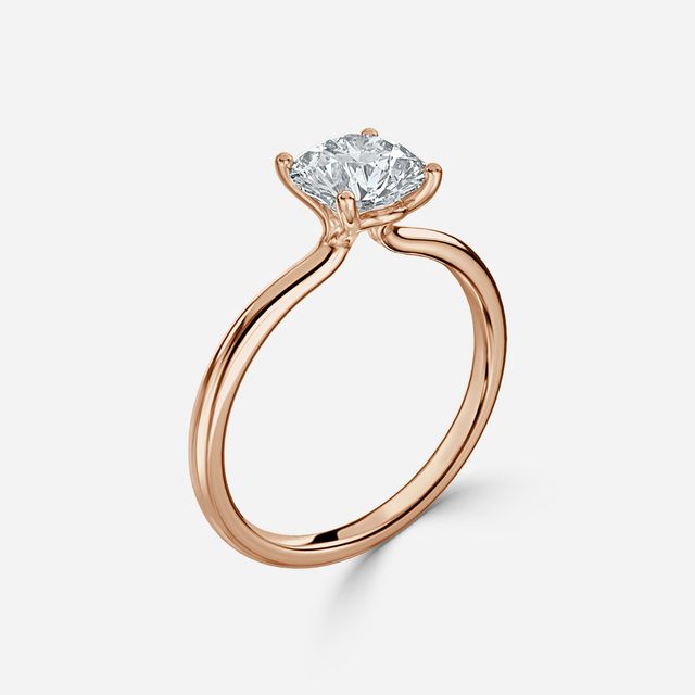 Athena Dainty Rose Gold Solitaire Engagement Ring