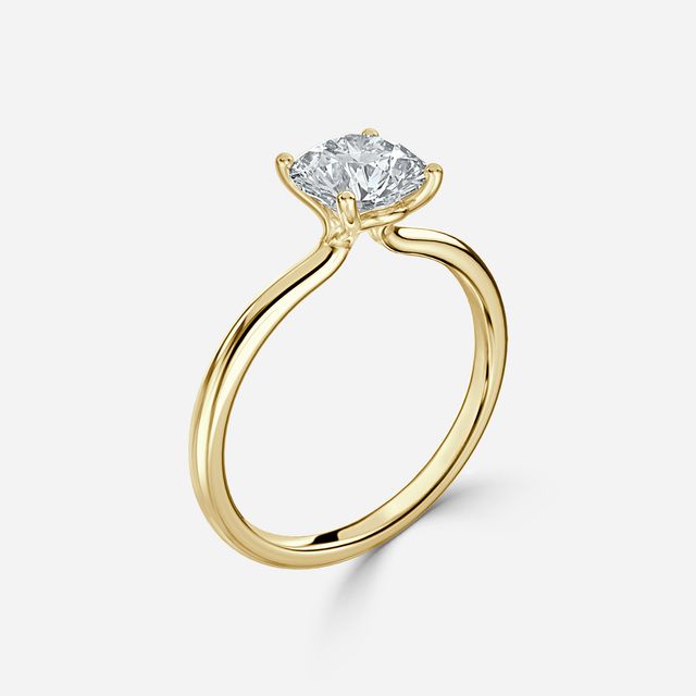 Athena Dainty Yellow Gold Solitaire Engagement Ring