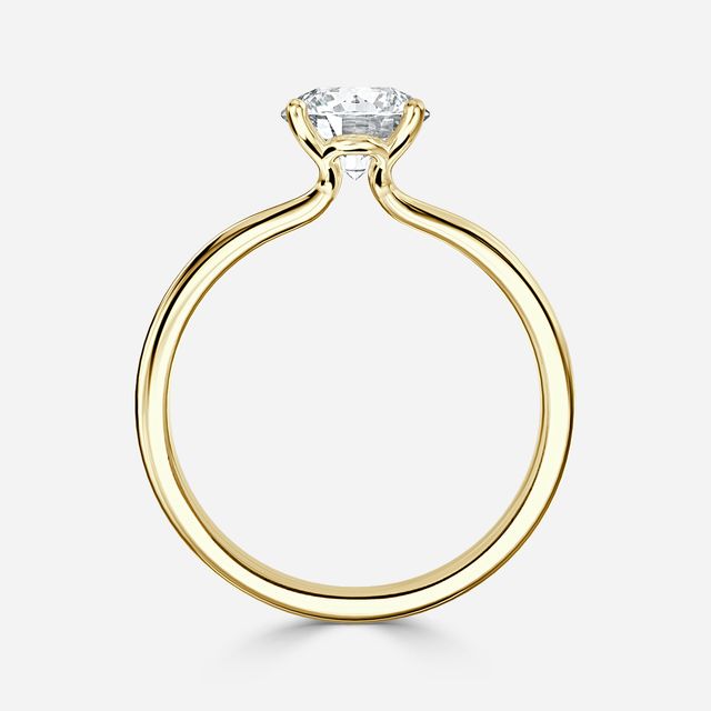 Athena Dainty Yellow Gold Solitaire Engagement Ring
