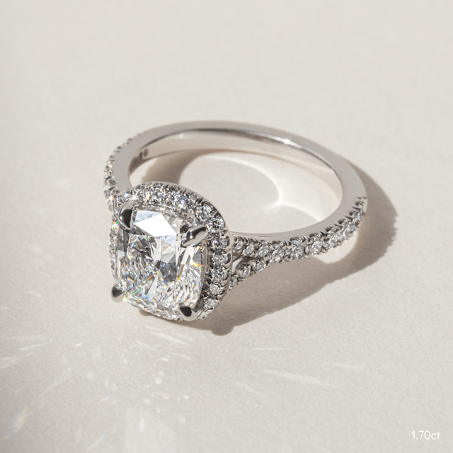 Arya Platinum Halo Engagement Ring