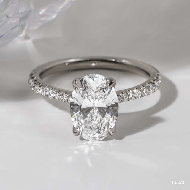 Platinum Petite Pave Diamond Ring