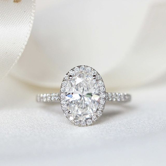 Ayla Platinum Halo Engagement Ring