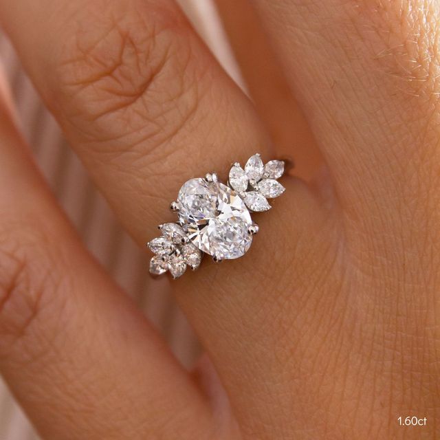 Anastasia Platinum Cluster Engagement Ring