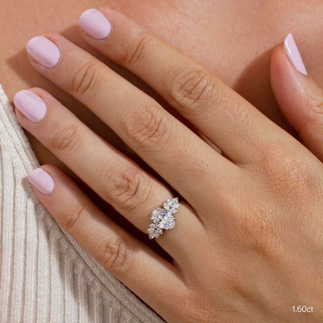 Anastasia Platinum Cluster Engagement Ring