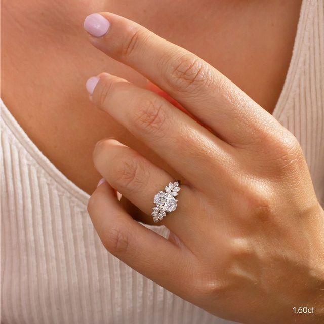 Anastasia Platinum Cluster Engagement Ring
