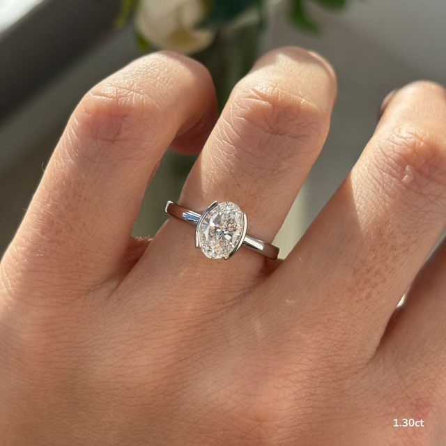 Avian White Gold Bezel Engagement Ring