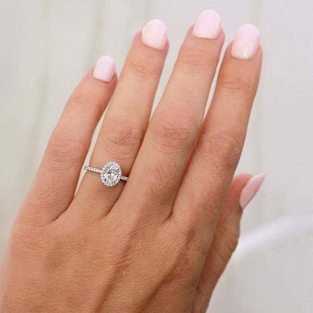 Ayla Platinum Halo Engagement Ring
