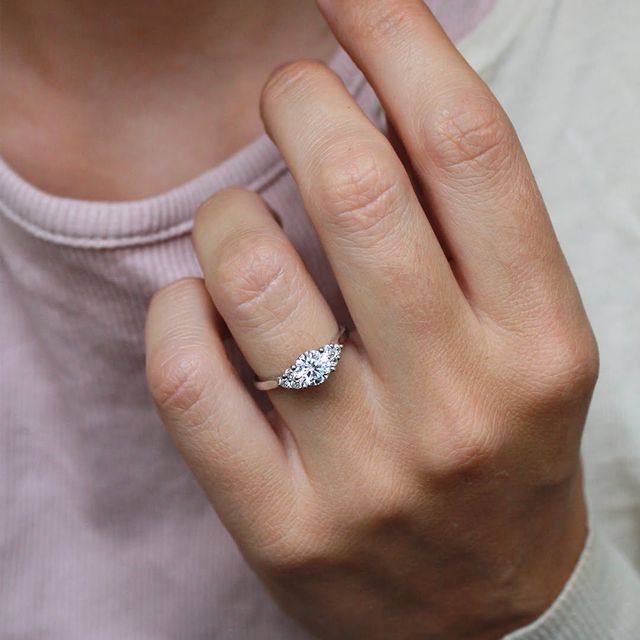 Isabella Platinum Flower Engagement Ring