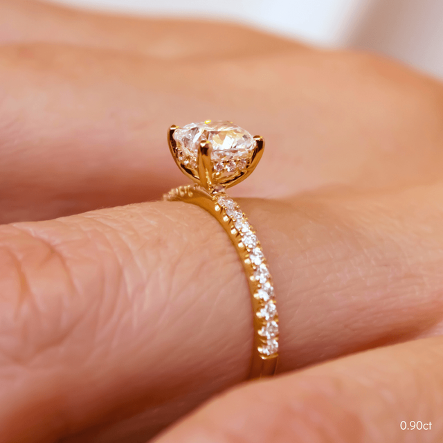 Sadie Petite Yellow Gold Modern Engagement Ring