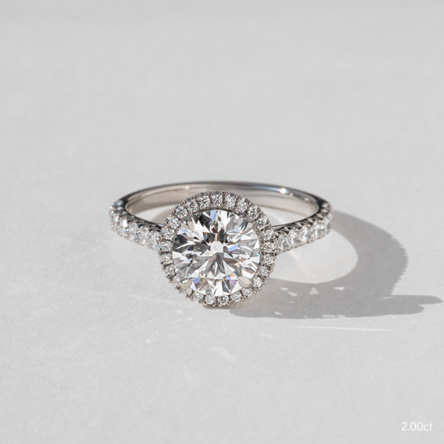 Maya Platinum Halo Engagement Ring
