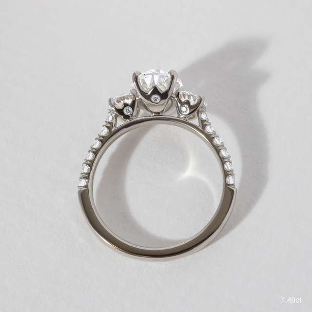 Crown Platinum Dainty Engagement Ring