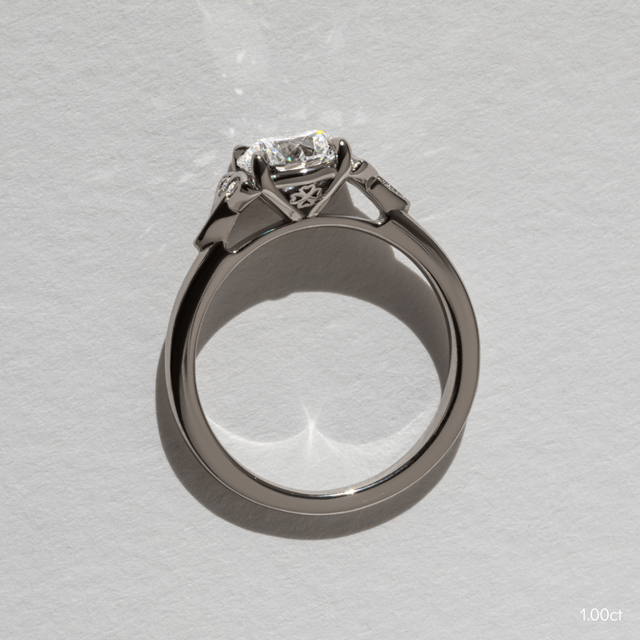 Celtic Song White Gold Vintage Engagement Ring
