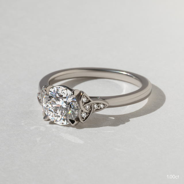 Celtic Song White Gold Vintage Engagement Ring