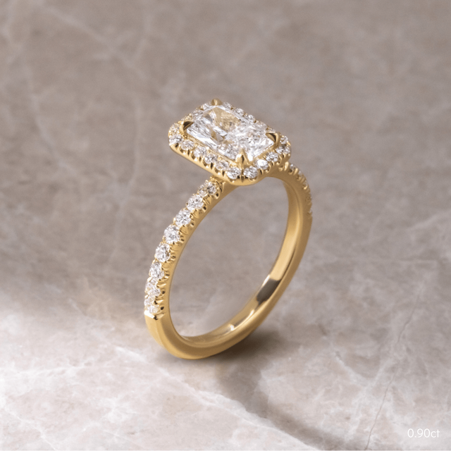 Ayla Yellow Gold Halo Engagement Ring