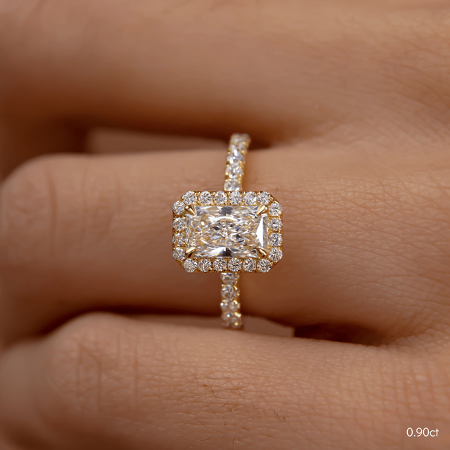 Ayla Yellow Gold Halo Engagement Ring