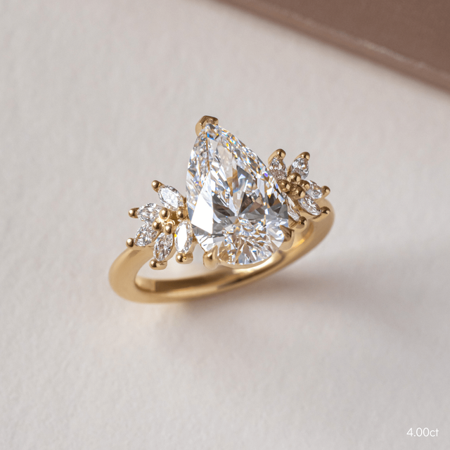 Anastasia Yellow Gold Cluster Engagement Ring