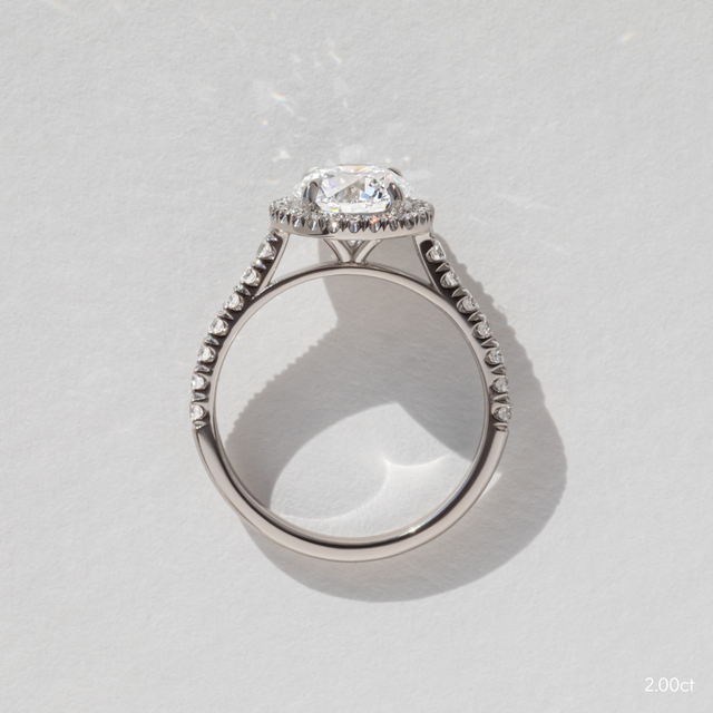 Maya Platinum Halo Engagement Ring