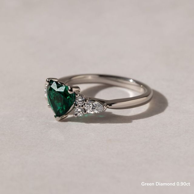 Nanami White Gold Trilogy Cluster Engagment Ring