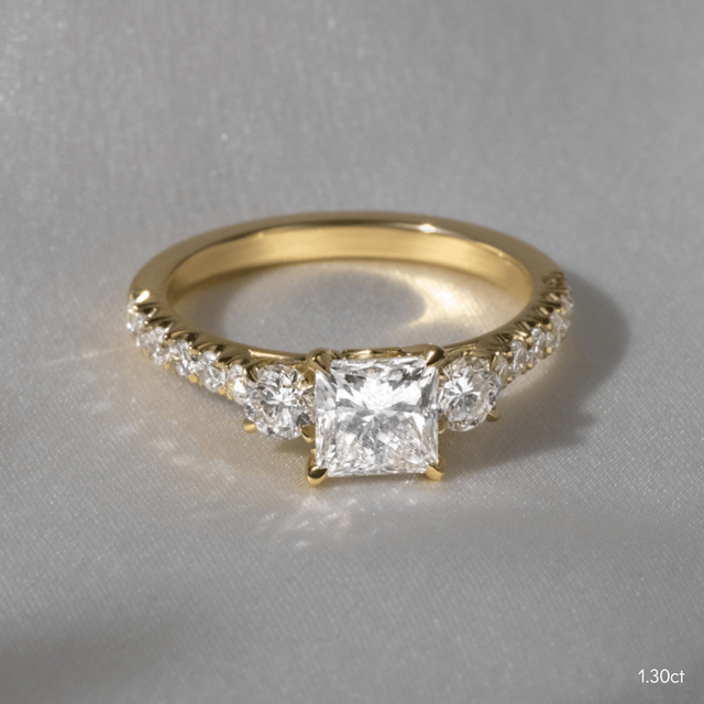 Crown Yellow Gold Dainty Engagement Ring
