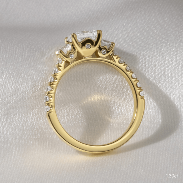 Crown Yellow Gold Dainty Engagement Ring