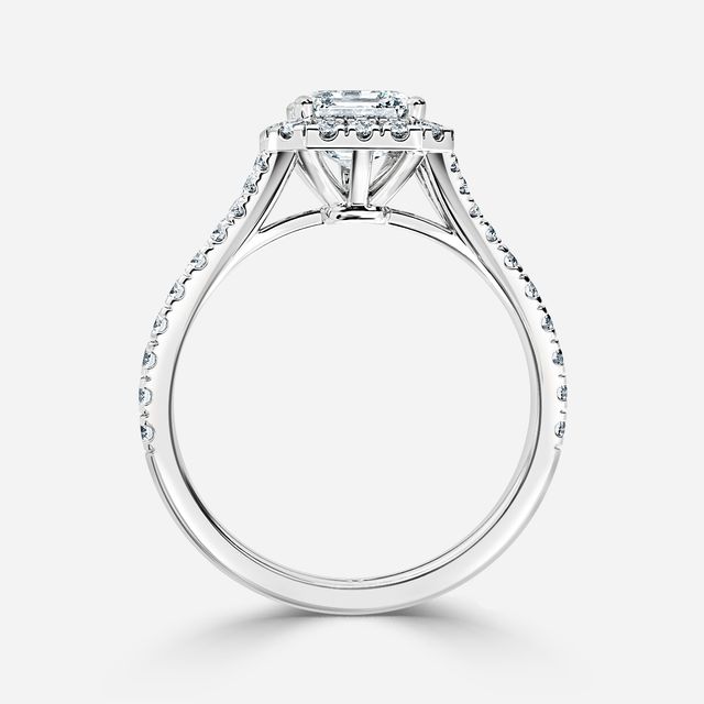 Arya White Gold Halo Engagement Ring