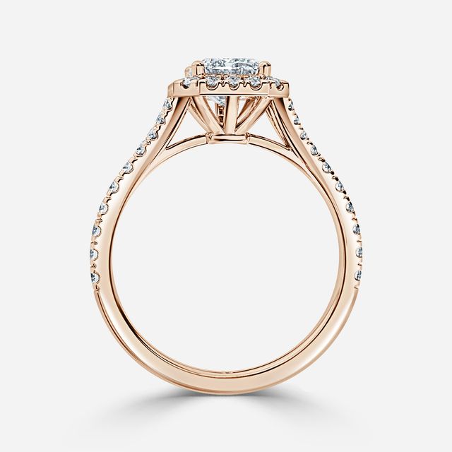 Arya Rose Gold Halo Engagement Ring