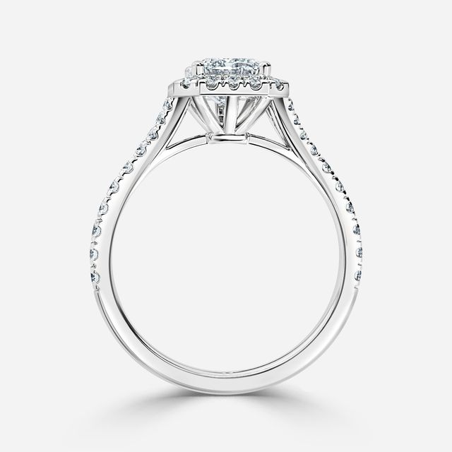 Arya White Gold Halo Engagement Ring