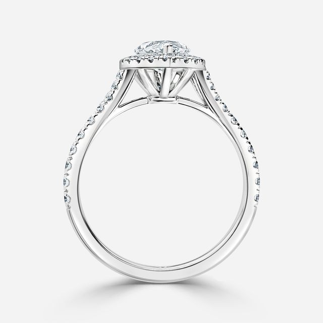 Arya White Gold Halo Engagement Ring