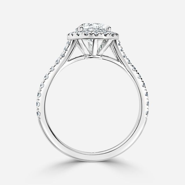 Arya White Gold Halo Engagement Ring