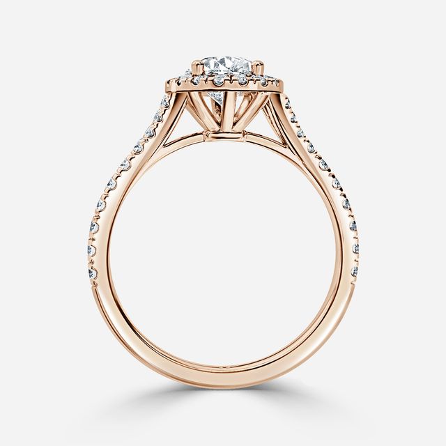 Arya Rose Gold Halo Engagement Ring