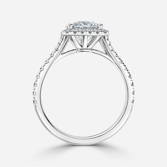 Arya White Gold Halo Engagement Ring