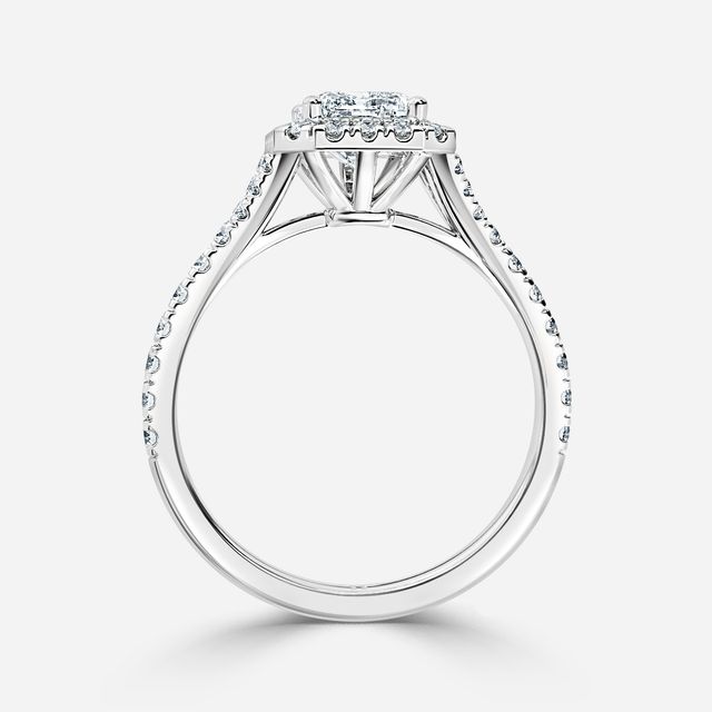 Arya White Gold Halo Engagement Ring